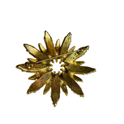 Signed Avon Vintage Textured Flower Brooch Pin 2.4 Inch Diameter