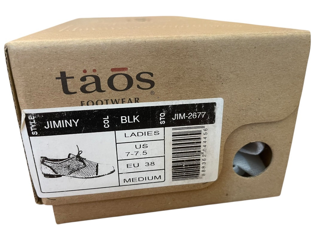 Size 38 (US 7-7.5) Taos Jiminy Lace Up Womens Shoes 2677 Black