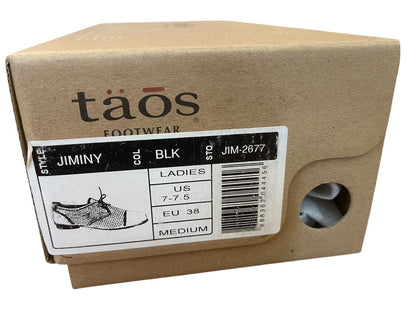 Size 38 (US 7-7.5) Taos Jiminy Lace Up Womens Shoes 2677 Black