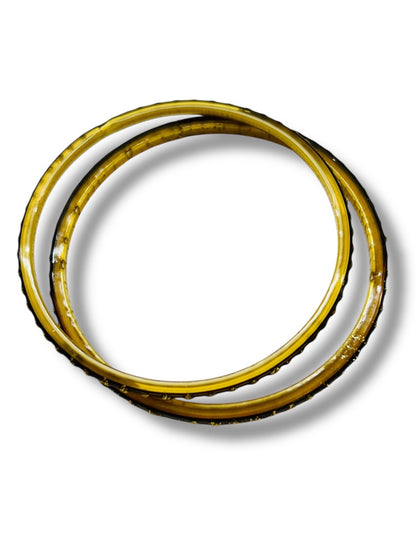 Acrylic Goldtone Bangles Set of 2 2.25 Inch Inside Diameter