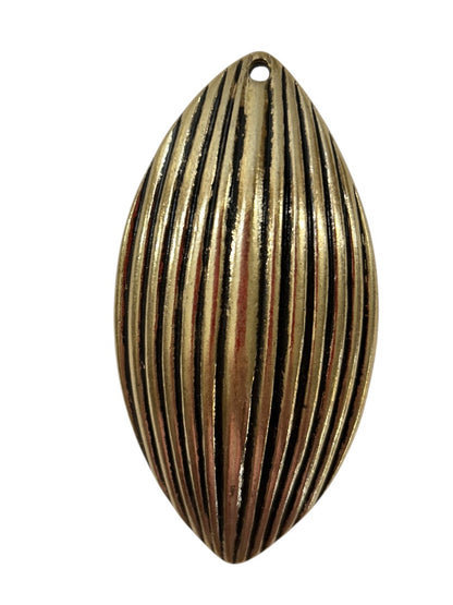 Goldtone Black Statement Pendant for Necklace 3 Inch Textured