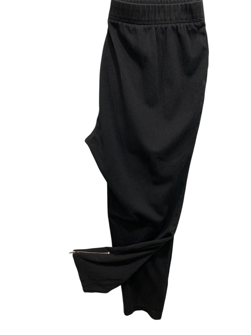 2X Talbots Woman Black Ponte Knit Pants Zipper Ankle Leggings