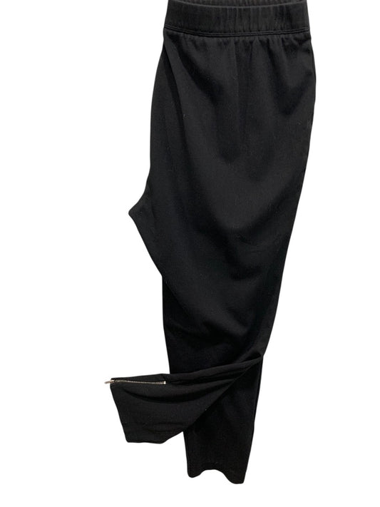2X Talbots Woman Black Ponte Knit Pants Zipper Ankle Leggings