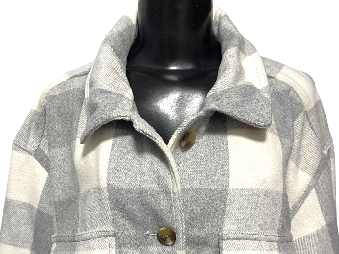 XXL Old Navy Womens Button Down Collared Shacket Heavy Flannel