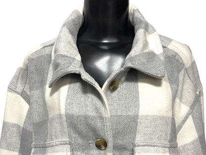 XXL Old Navy Womens Button Down Collared Shacket Heavy Flannel