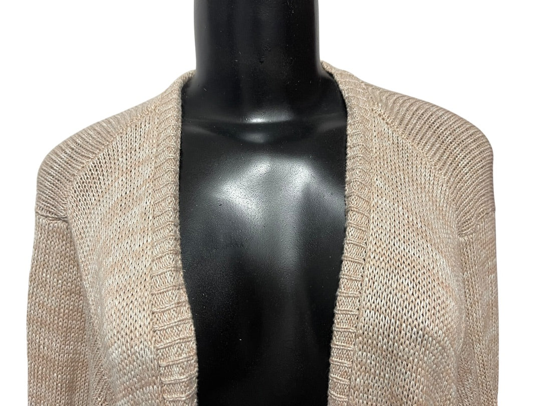 3X Torrid Open Long Sleeve Cardigan Womens Sweater Tan Marled Knit