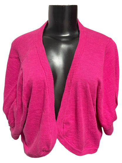 22/24 Lane Bryant Womens Hot Pink Crop Open Cardigan Sweater