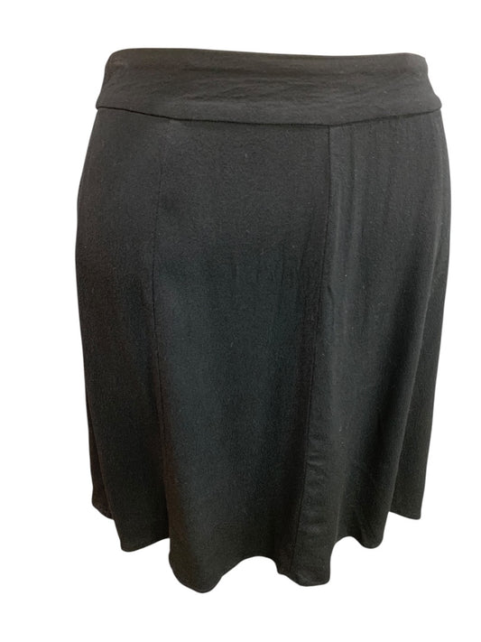 Size 4P Loft Petites Womens Black Lightweight Side Zip A-Line Skirt