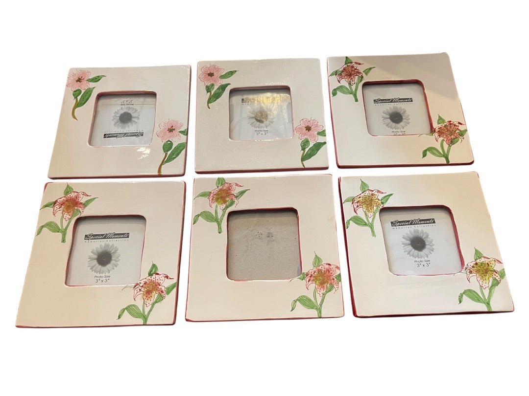 Set of 6 Picture Photo Frames 6" x 6" Tradewinds Bay Botanicals