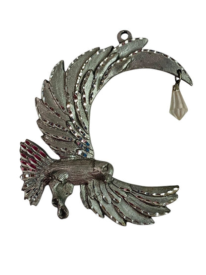 Spoontiques Pewter Eagle Ornament Crystal 3" #2341 Suncatcher