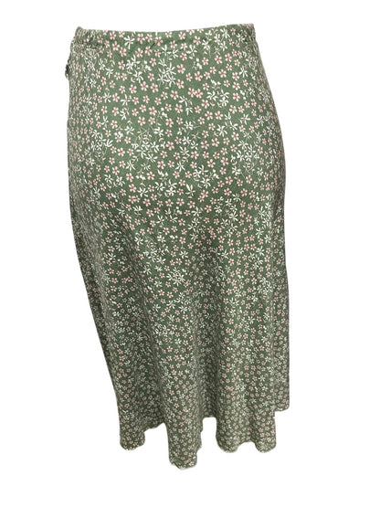 Small Hashtag 2 Piece Outfit Half Wrap Skirt & Smocked Crop Shirt Green