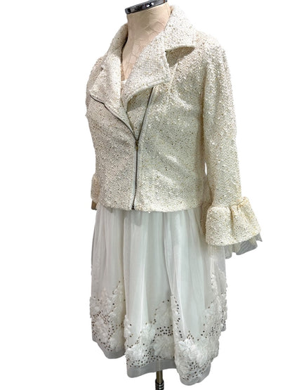 Size 20.5 Knit Works Girls Dressy Jacket and Dress  White Gold