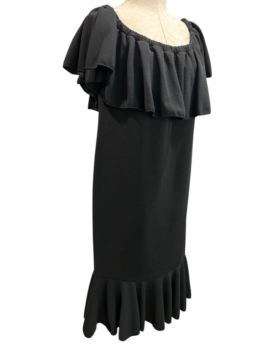 2XL LulaRoe Cici Dress New Black Off Shoulder Ruffle Bodice Hem