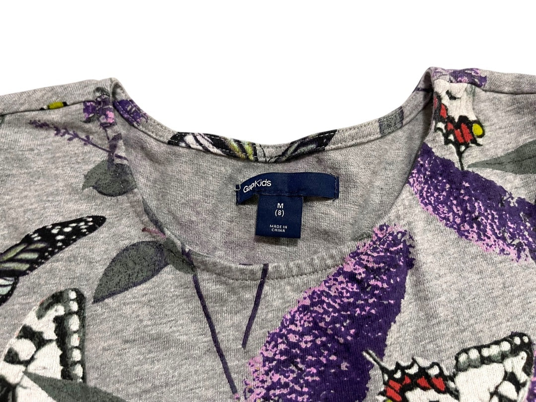 Medium (8) Gap Kids Short Sleeve Butterfly Cotton Dress Jersey Knit