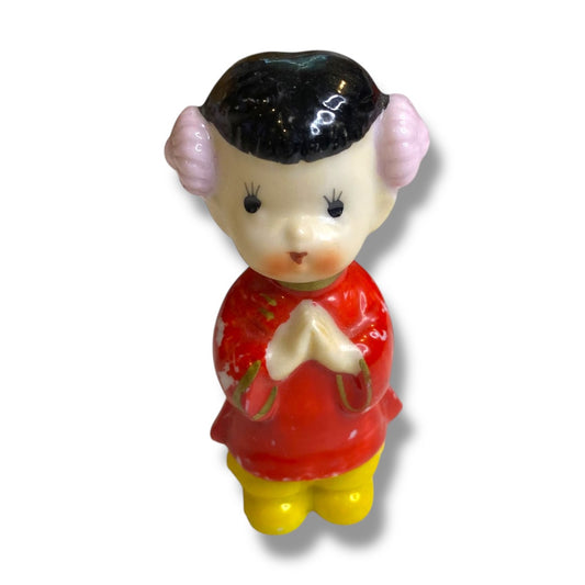Vintage Japan Ceramic Figurine Praying Girl 3 Inch