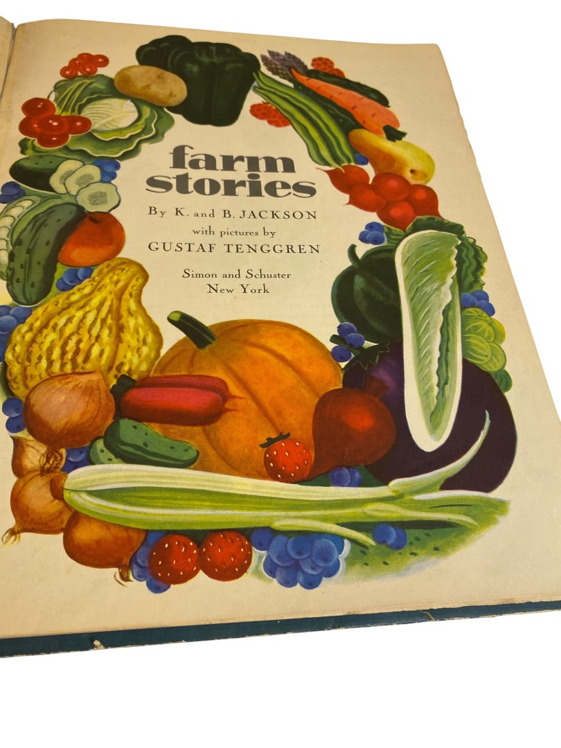 Vintage Scrap Junk Journal Ephemera Book Farm Stories Giant Golden Book