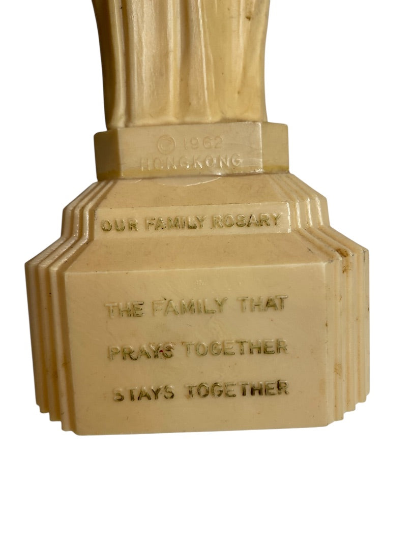 1962 Holy Family Plastic Figurine Rosary Holder Catholic 8"