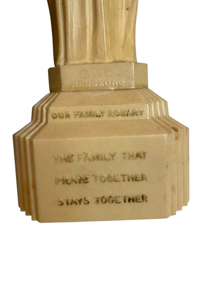 1962 Holy Family Plastic Figurine Rosary Holder Catholic 8"