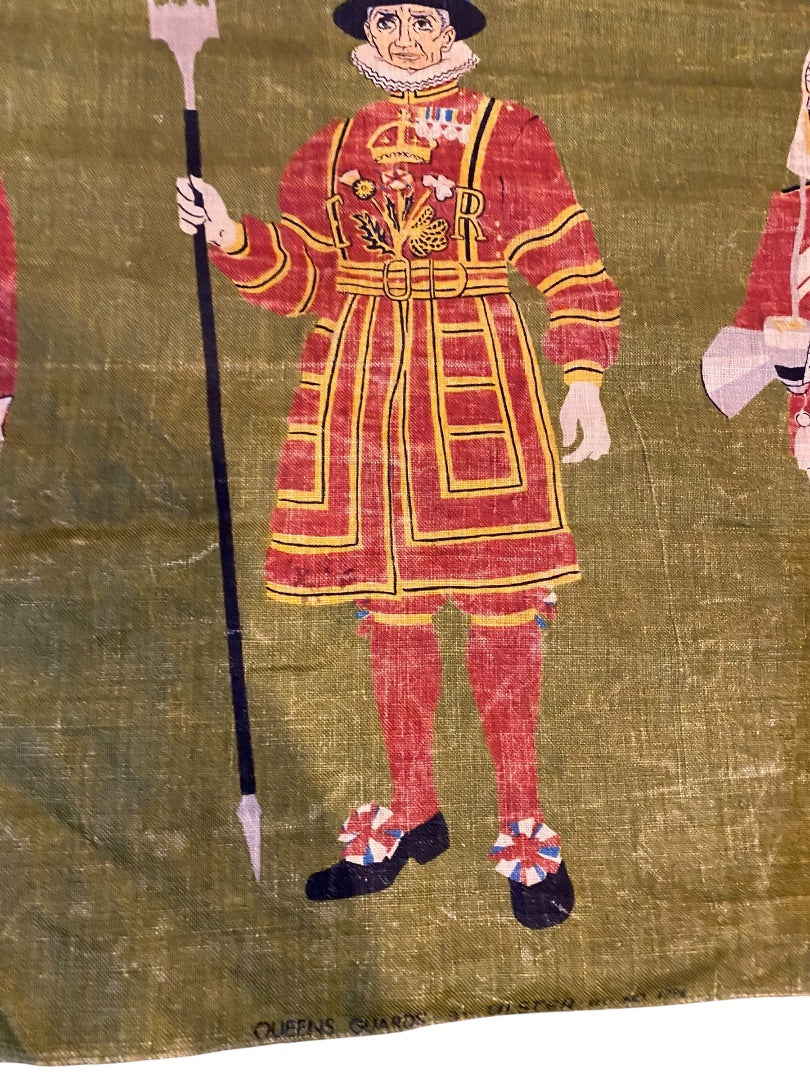 Vintage Pure Linen Tea Towl Ulster Queens Guards 4794 31" x 20"