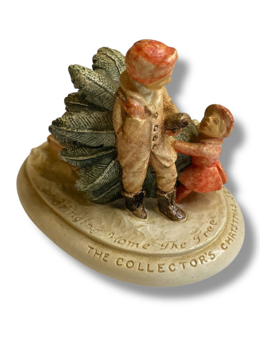 Sebastian Miniatures Bringing Home the Tree 1981 4.25" Base
