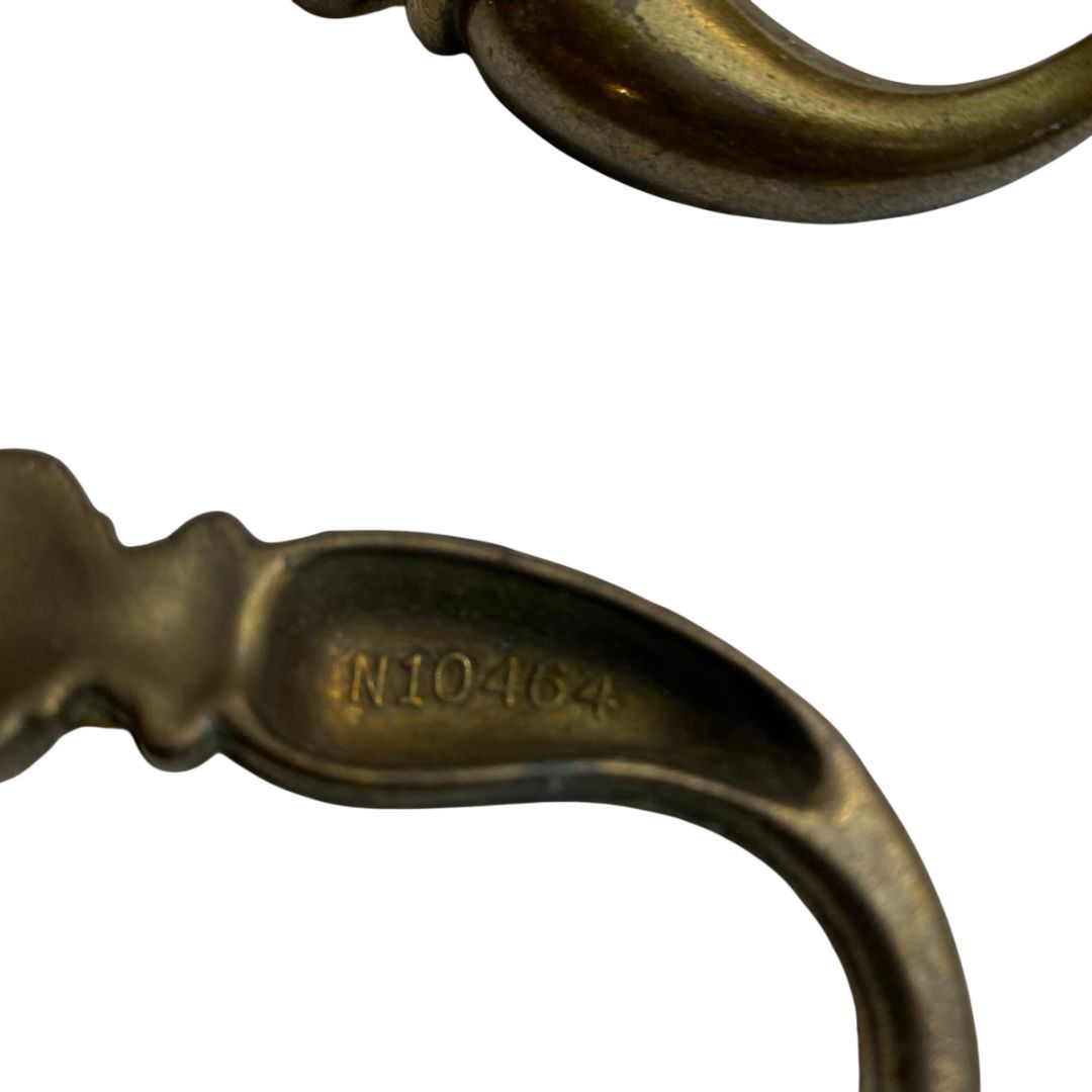 1970s Set of 4  Drawer Pulls 4.25" with 5" Plate Keeler Brass