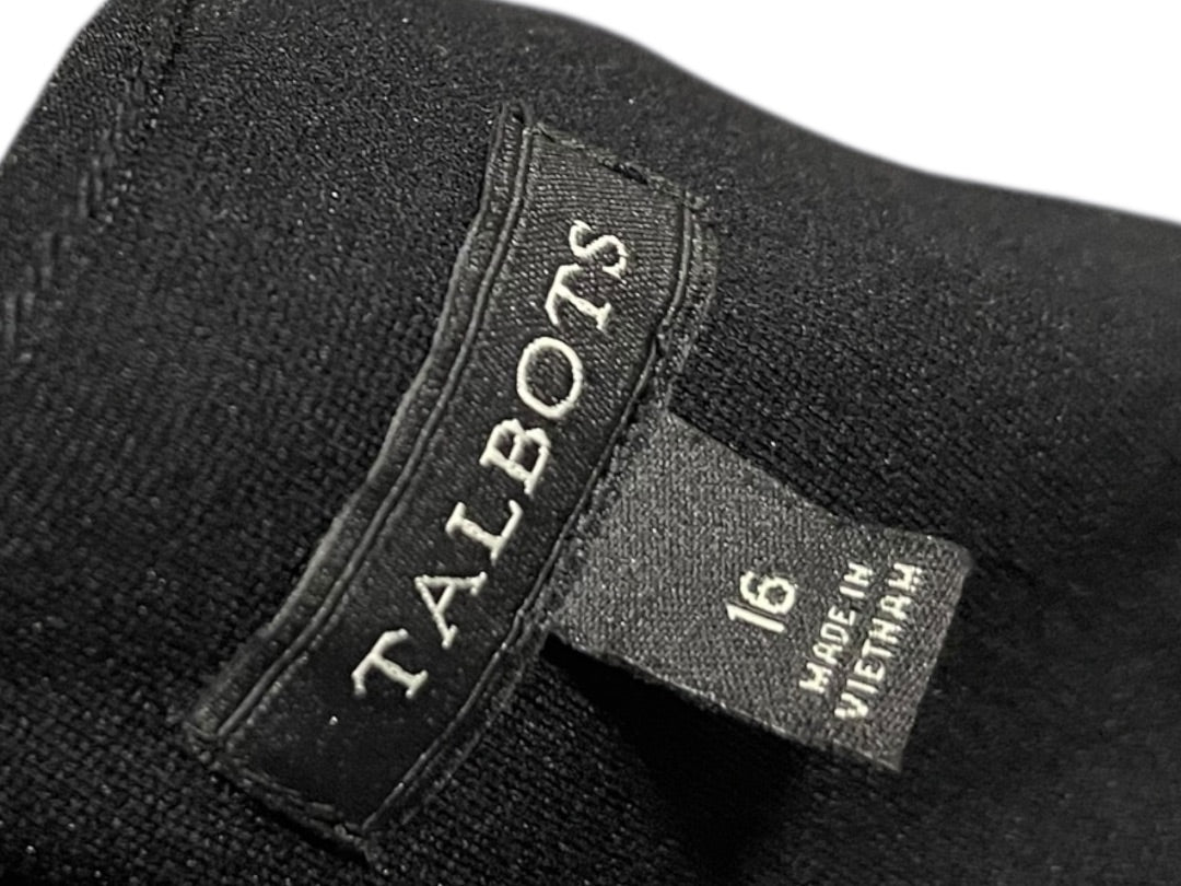 Size 16 Talbots Lace 3/4 Sleeve Back Zipper Dress Black