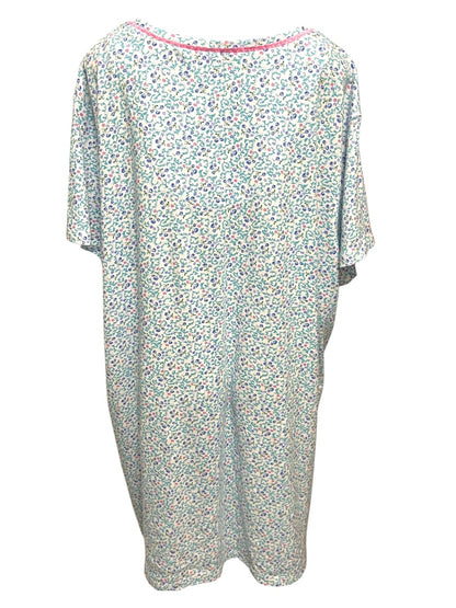 3X Karen Neuburger Floral Short Sleeve Nightgown