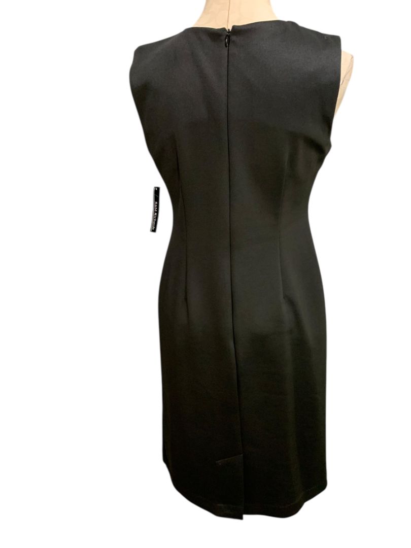 Size 8 R&M Richards Sheath Dress New Black Gold Embellished Style 9947