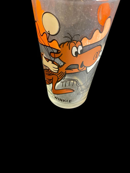 Vintage 1970s Pepsi Collector Series P.A.T-Ward Bullwinkle Drinking glass