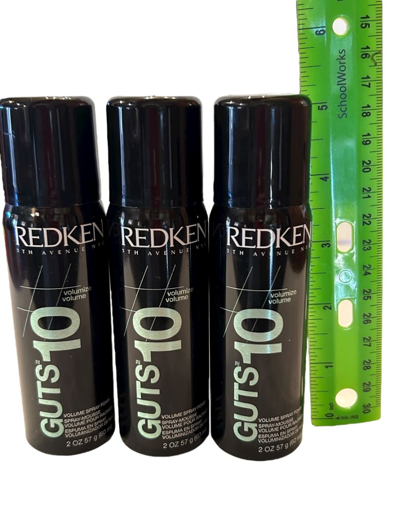 Lot of 3 Redken Guts 10 Volume Spray Foam Mousse 2 oz Each New