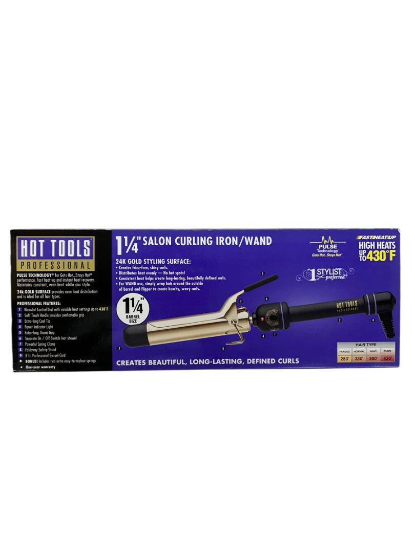 Hot Tools Professional Hair Curling Iron 1 1/4" 1110 Spring Gold Styling Beauty New