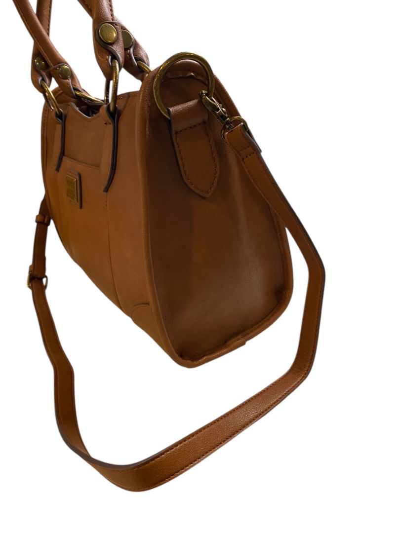 Frye & Co Brown Vegan Leather Satchel Hanbag Removable Shoulder Strap