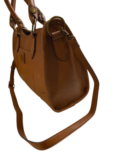 Frye & Co Brown Vegan Leather Satchel Hanbag Removable Shoulder Strap