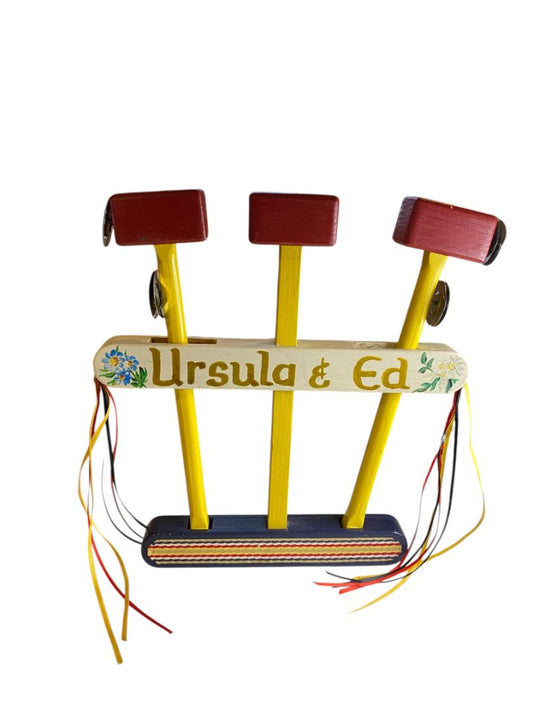 Vintage Traditional Noisemaker Wooden Matraca Gragger Personalized 13"