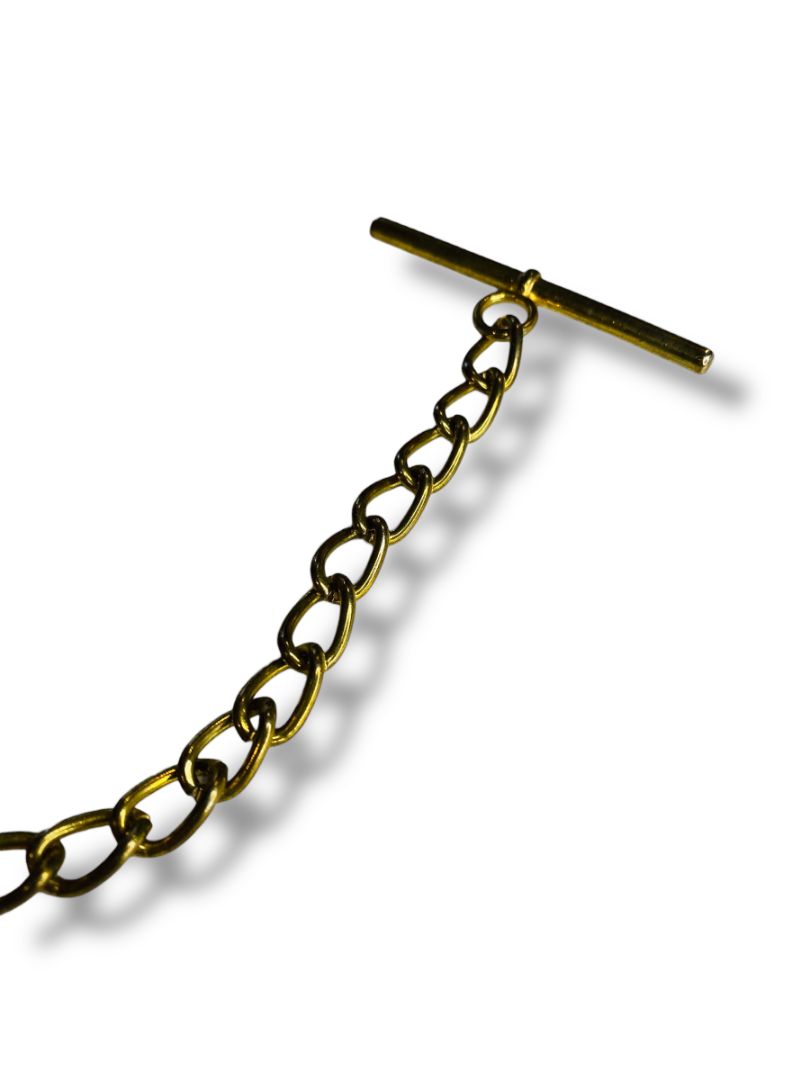 Vintage Toggle Button Chain 8" Goldtone