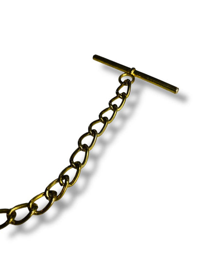 Vintage Toggle Button Chain 8" Goldtone