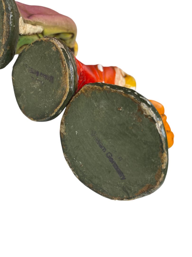 Vintage Three Wisemen Hollow Plaster Nativity Figurine Western Germany 5"