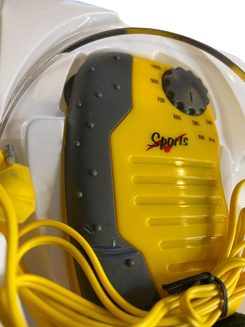 Lifelong Sports Radio Portable Yellow Headphones Battery Operated AM FM