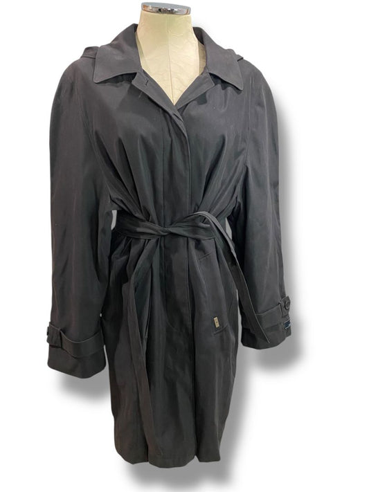Size XL London Fog Womens Black Microfiber Overcoat Vintage