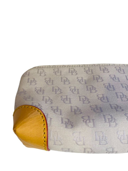 Vintage Dooney & Bourke Small Pouch Canvas Leather Light Lavender 6.5" x 4"