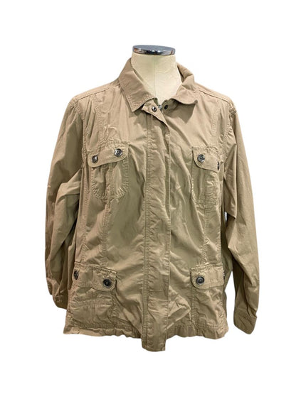 Size 2X Croft & Barrow Womens Tan Lightweight Full Zip Jacket Safari Style