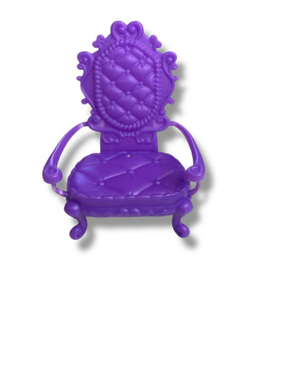 Purple Plastic Dollhouse Miniature Arm Chair 3" Ornate