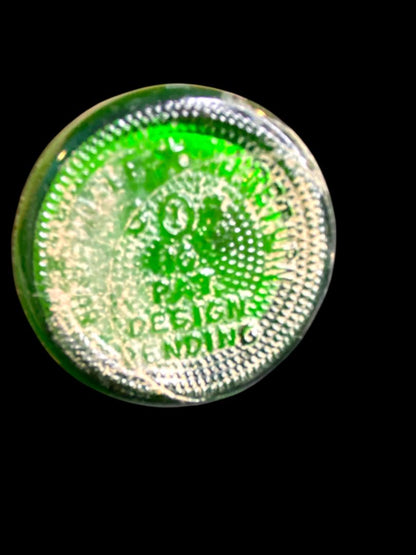 Vintage Green Glass Soda Bottle Textured Ring Design 7"h