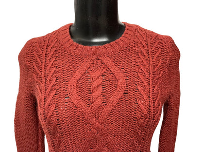 XS Madewell Firelight Cable Knit Pull Over Sweater Alpaca Wool Blend