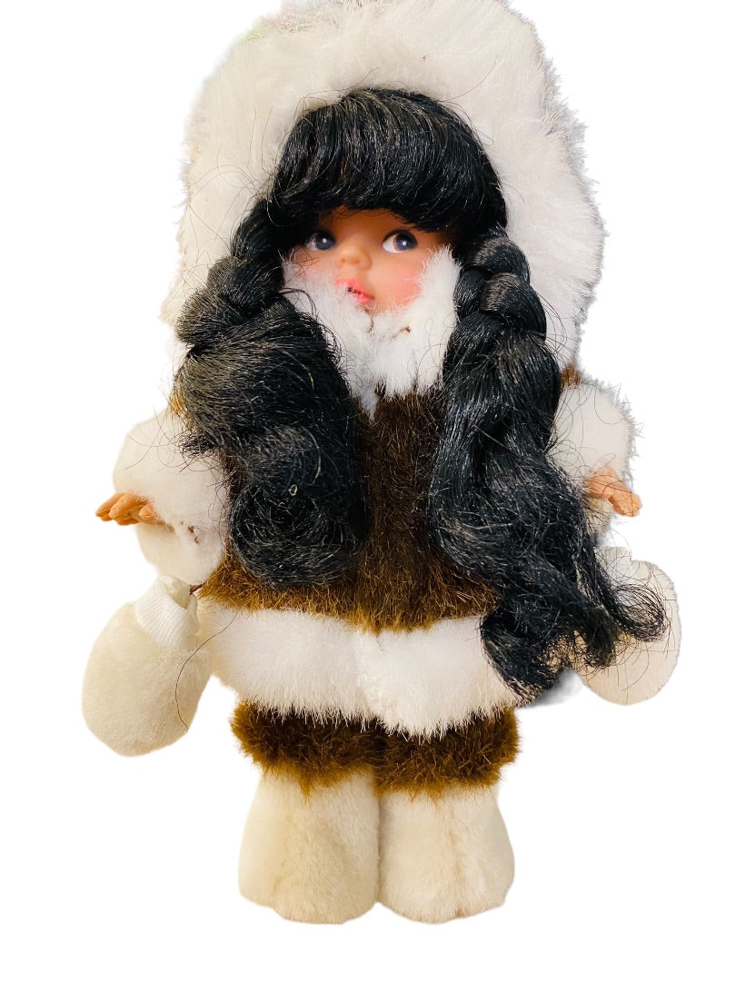 Kipmik "Northern Neighbors" Alaskan Inuit Doll Girl Braids  7.5"