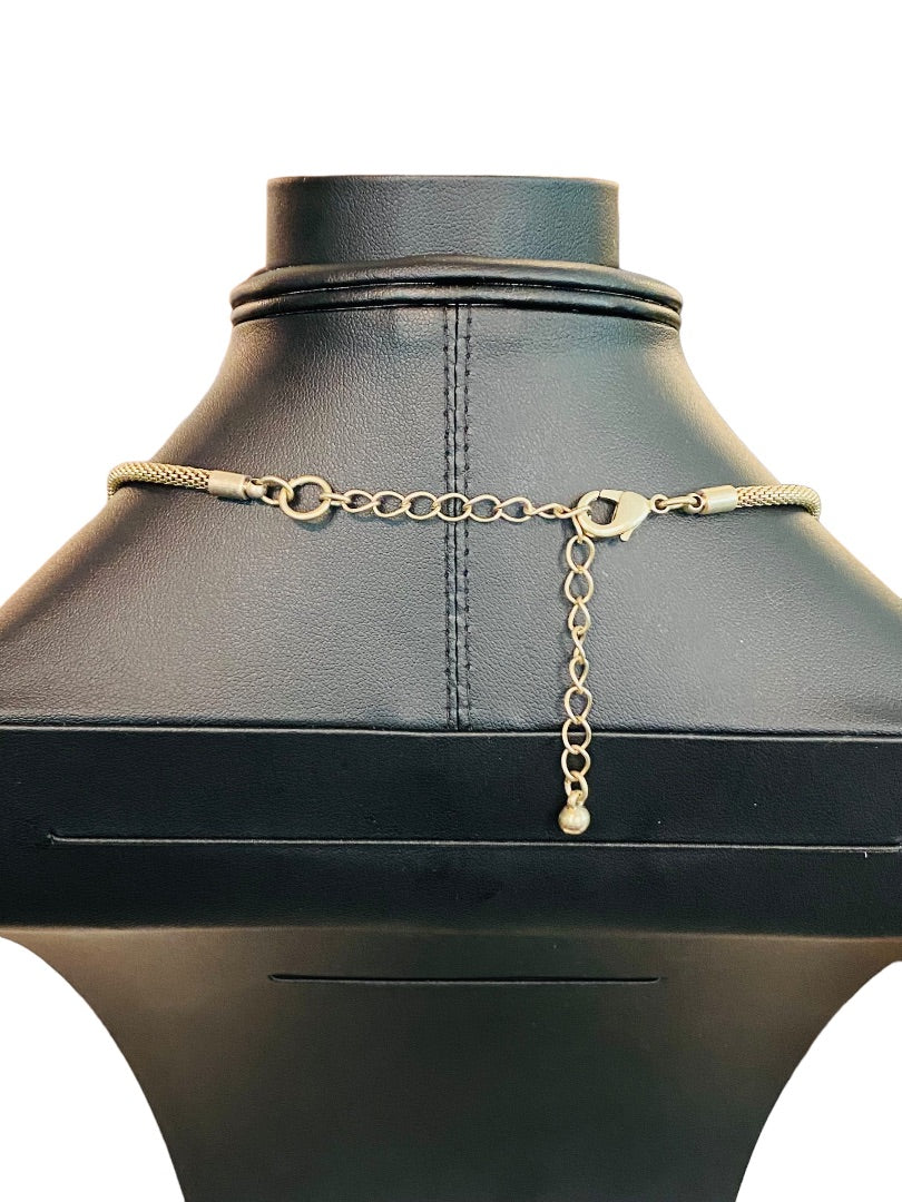 Goldtone Triangle Necklace 17"-20" Lays Flat Lobster Clasp