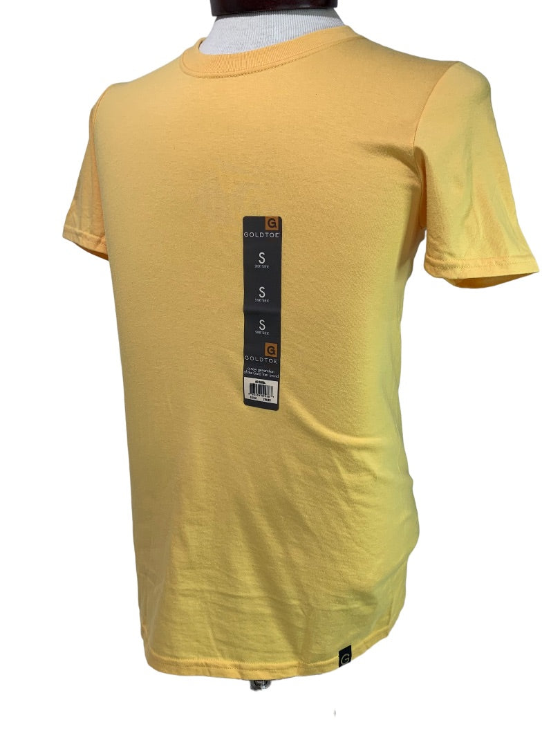 Small (34-36) GoldToe Mens New Yelllow Gold Short Sleeve Tshirt Crew Neck