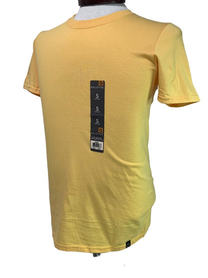 Small (34-36) GoldToe Mens New Yelllow Gold Short Sleeve Tshirt Crew Neck