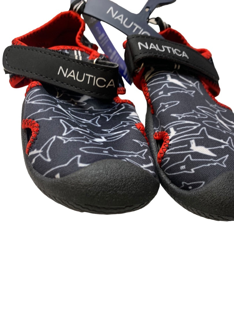 Size 11 Nautica Kids Kettle Gulf New Sport Water Sandal Black Shark Outline KA2017