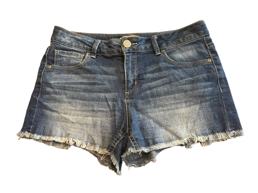 Size 16 Mudd Girls Denim Cutoff Jean Shorts Distressed Cotton Blend 2.5" Inseam